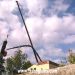 Poda y retirada de palmera seca con gr�a